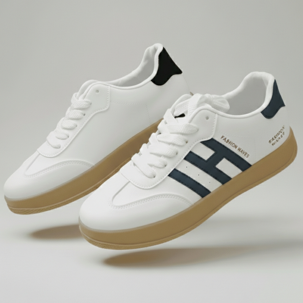 Premium Fashion Wange White Brown Sneakers