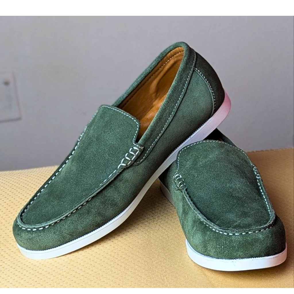 Premium Suede Loafers Green